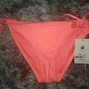 Neon orange string bikini bottom